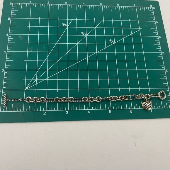 Vintage David Yurman Figaro Link Bracelet With Heart Charm - Picture 5 of 5